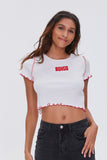 Whitered Bongo Embroidered Crop Top 