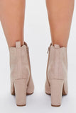 Nude Faux Suede Pointed Toe Booties 1