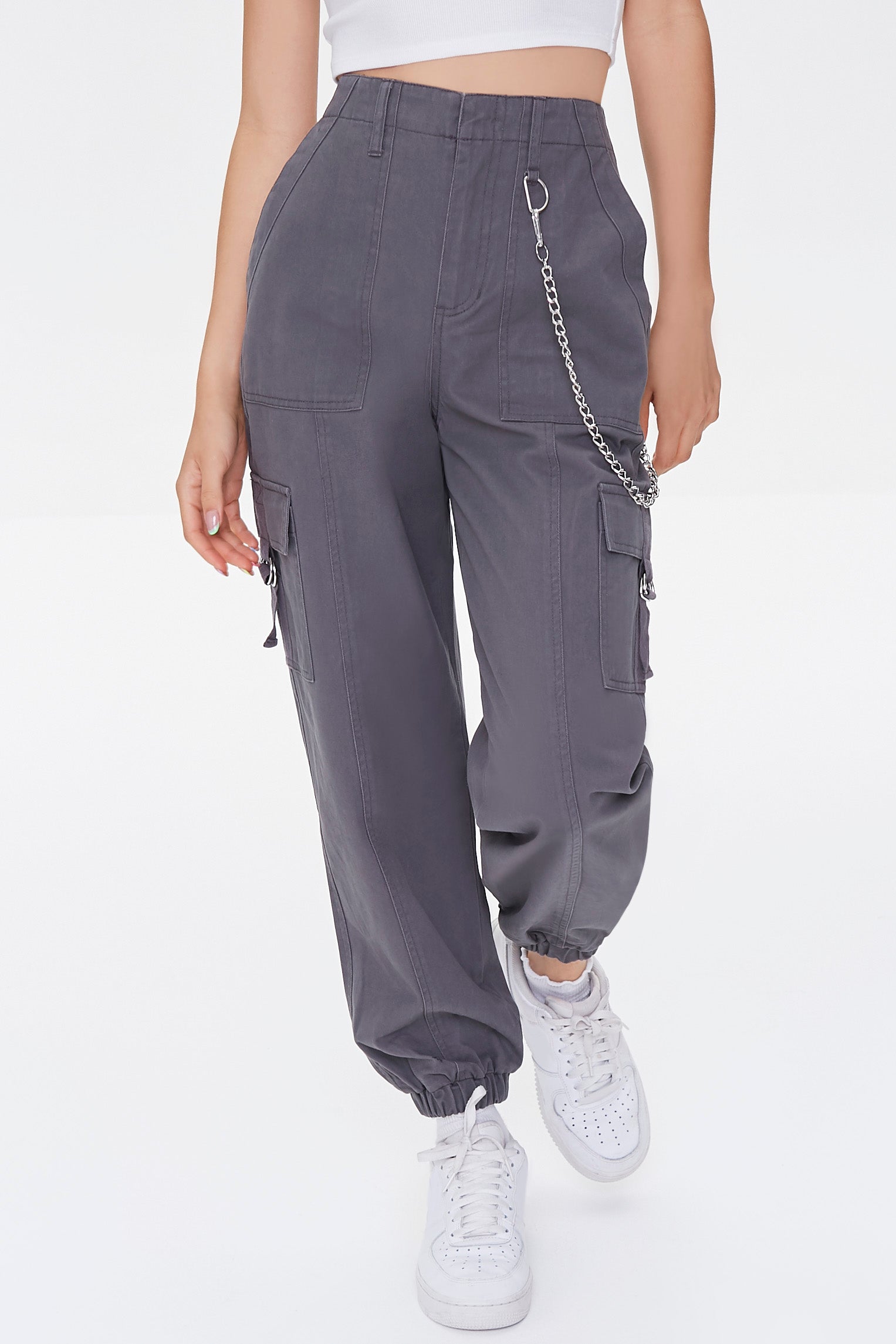 Charcoal Wallet Chain Cargo Joggers 1