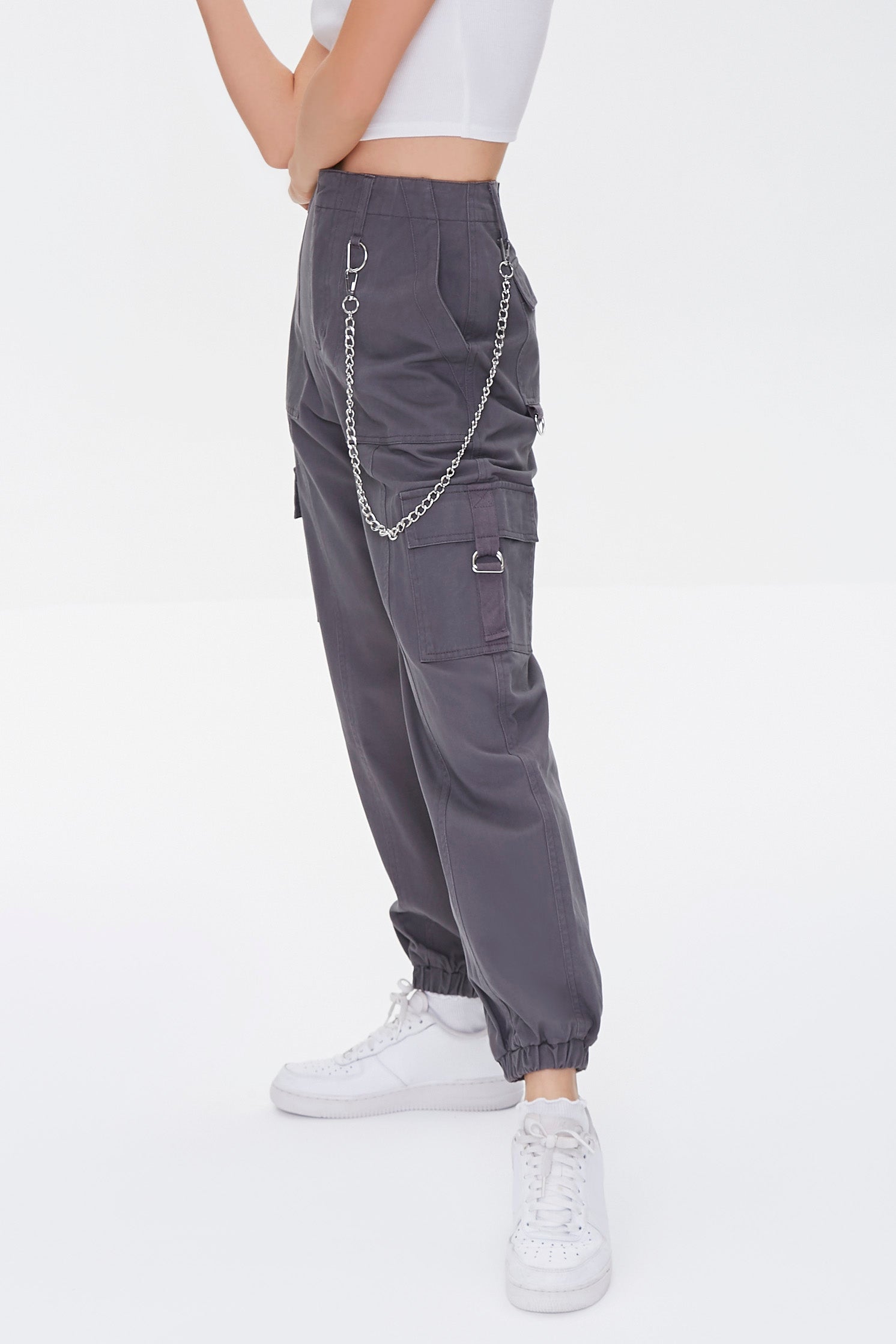 Charcoal Wallet Chain Cargo Joggers 2