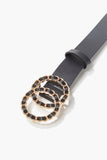Blackgold Faux Leather Dual O-Ring Waist Belt 