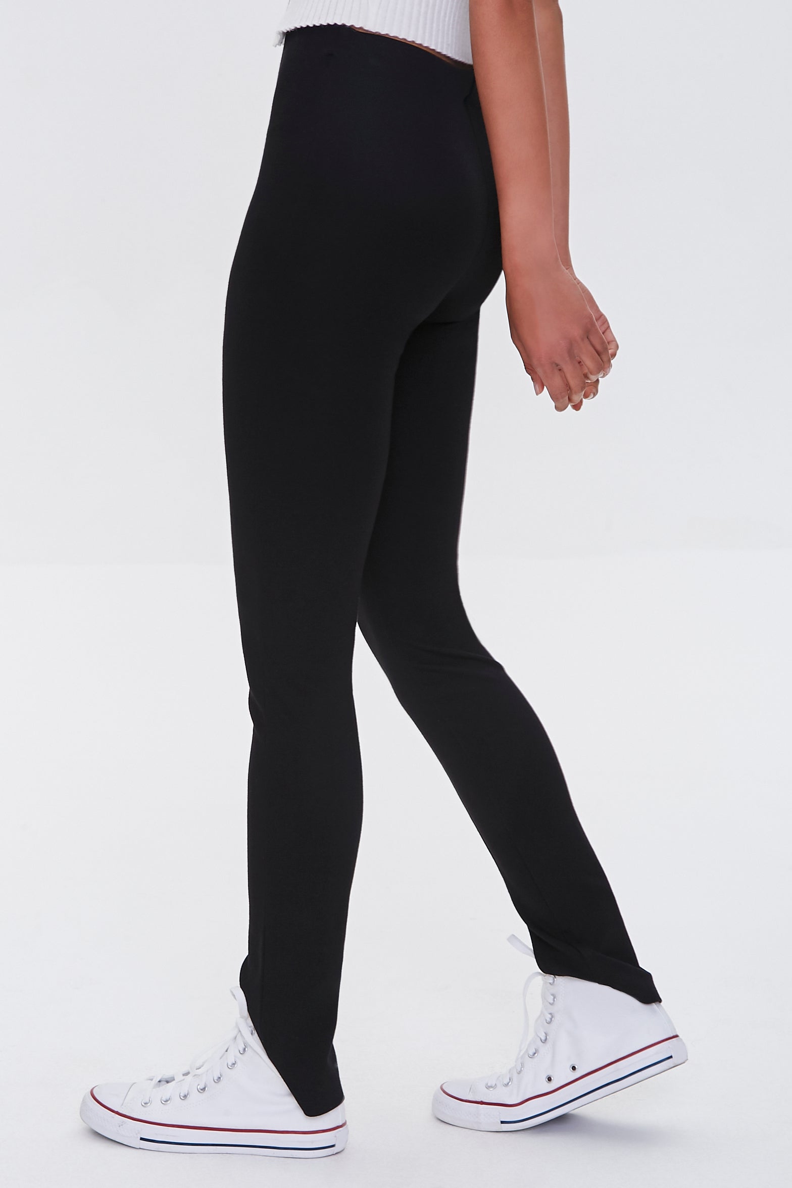 Black Split Straight-Leg Pants 2