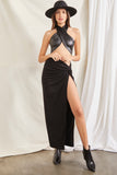 Black Knotted Maxi Skirt 