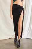 Black Knotted Maxi Skirt 1