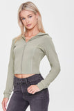 Sage French Terry Cropped Hoodie 1