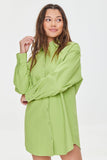 Green Mini Twill Shirt Dress 2