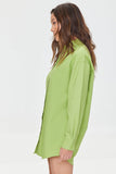 Green Mini Twill Shirt Dress 3