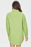 Green Mini Twill Shirt Dress 4