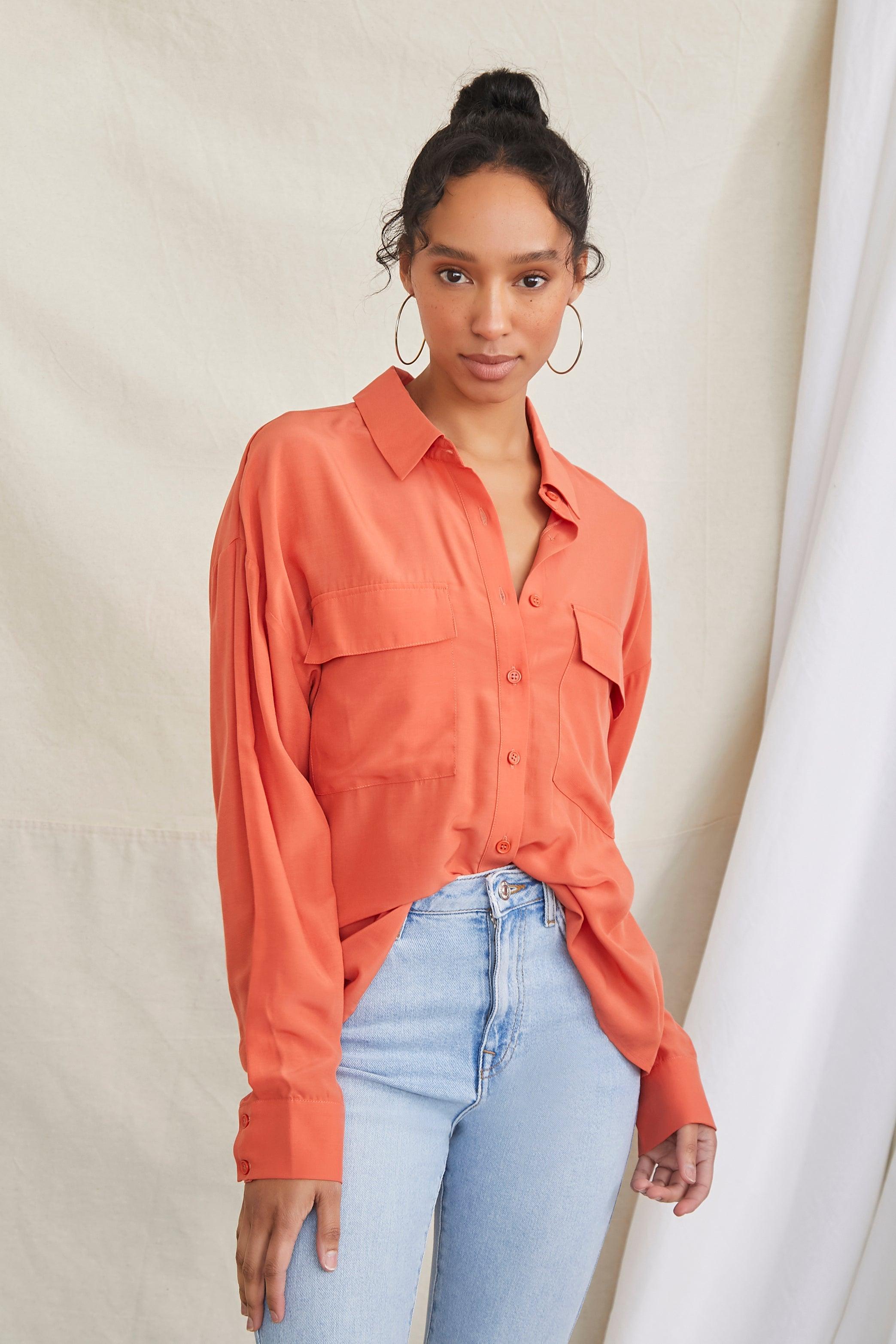 Ginger High-Low Buttoned Shirt 1
