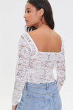 Ivory Floral Lace Scalloped Crop Top 4
