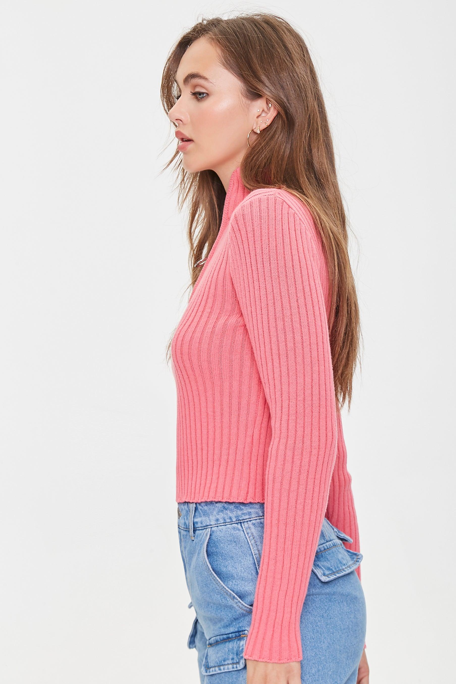 Hibiscus Ribbed Half-Zip Sweater 2