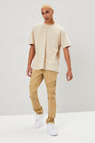 Taupe Oil Wash Crew Neck Tee 3