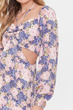 Bluemulti Floral Print Cutout Mini Dress 4