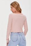 Seashellpink Tie-Front Ribbed Top 2
