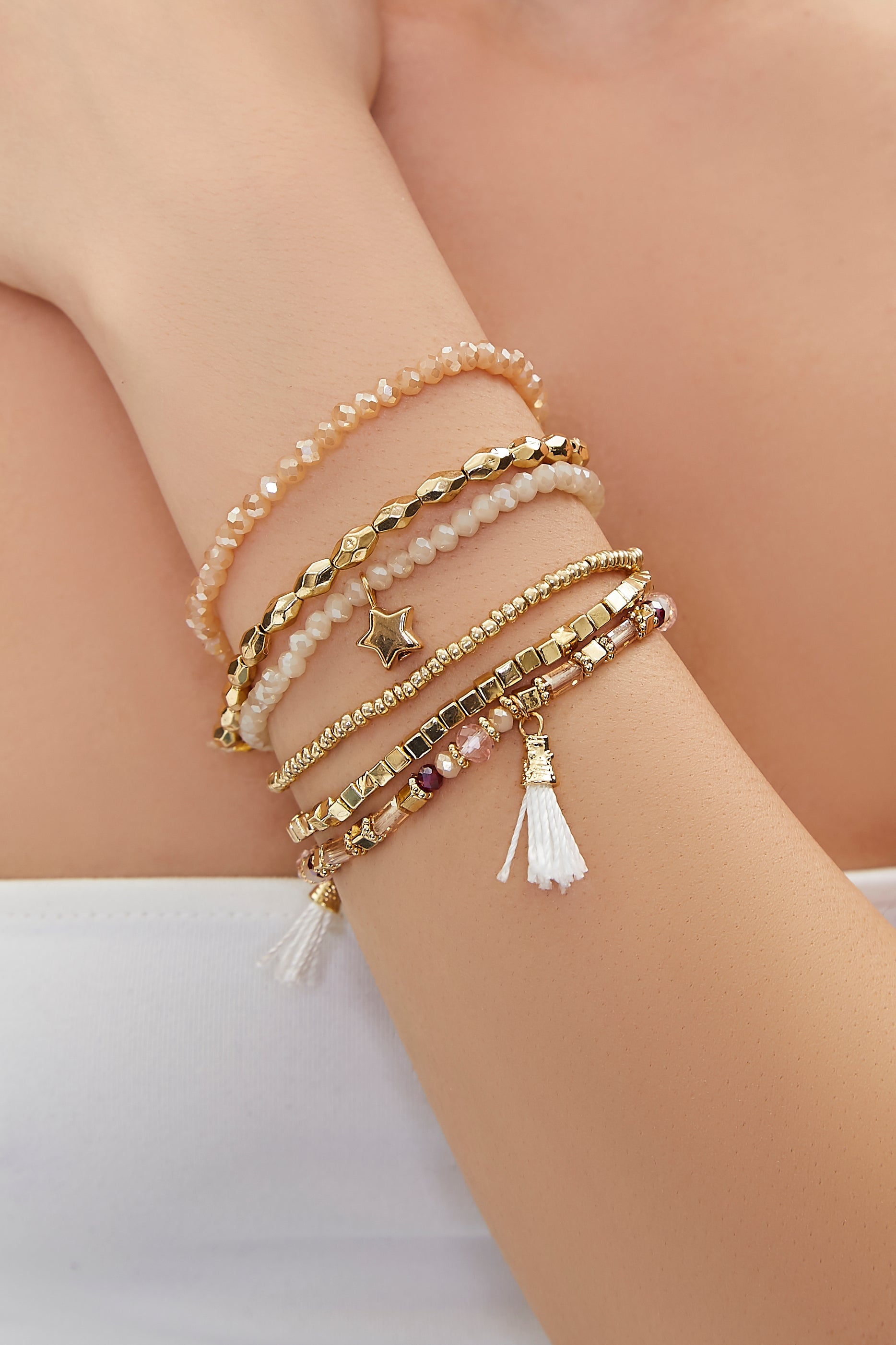 Goldivory Star Charm Stretch-Bracelet Set 
