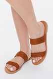 Tan Faux Suede Strapped Sandals 1