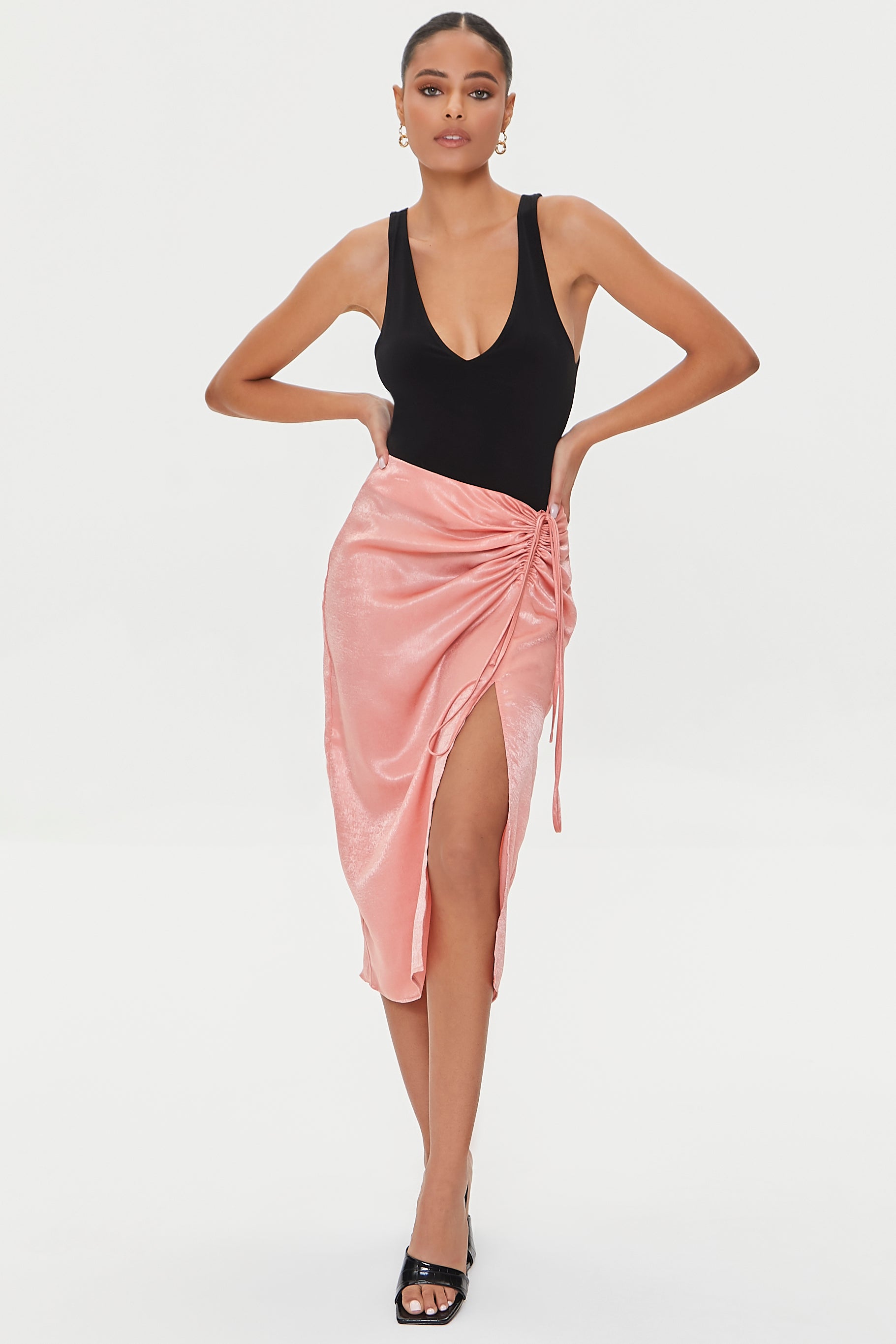 Tigerlily Satin Ruched Skirt 
