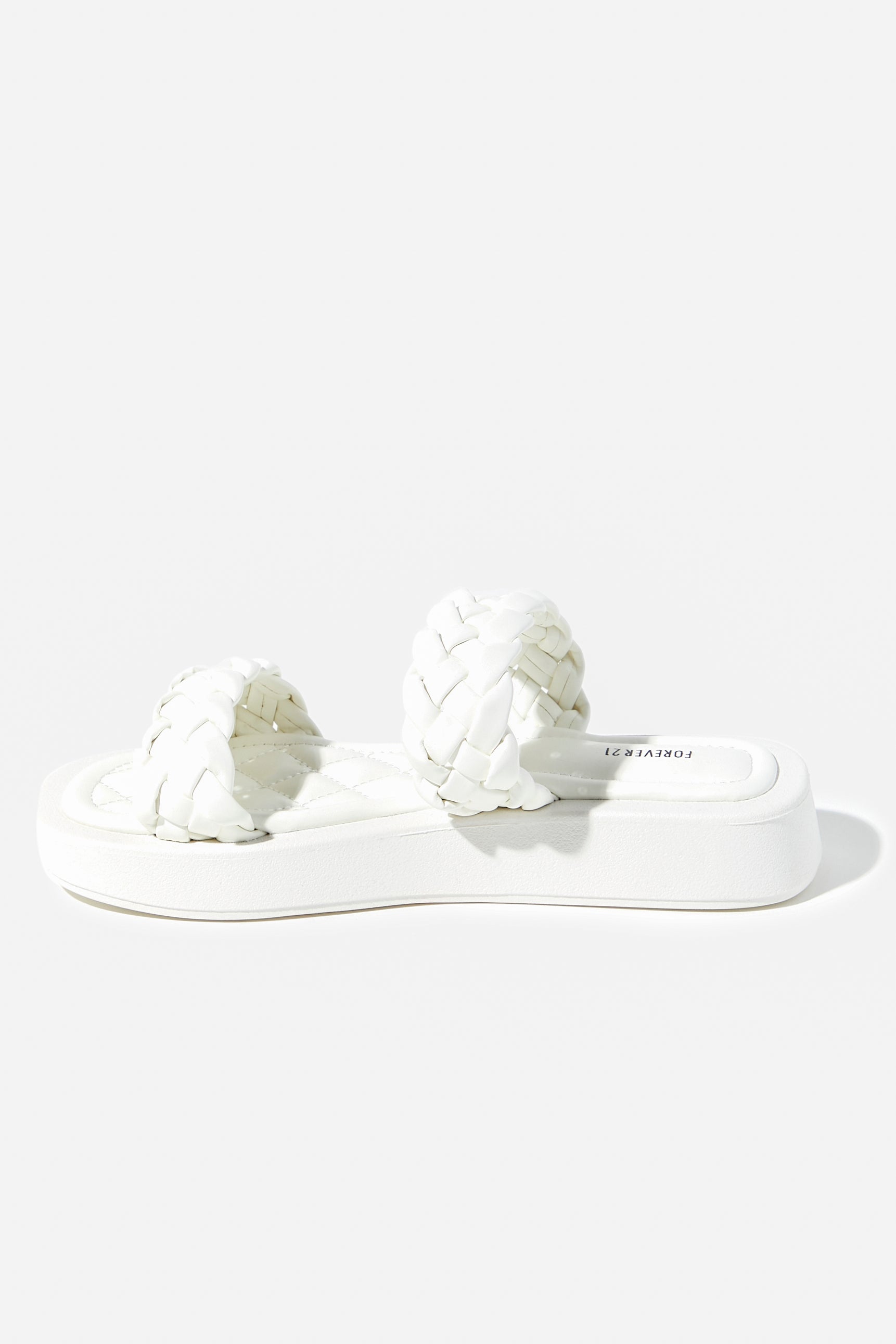 White Braided Platform Sandals 1