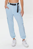 Lightblue Active Release-Buckle Belted Joggers 1