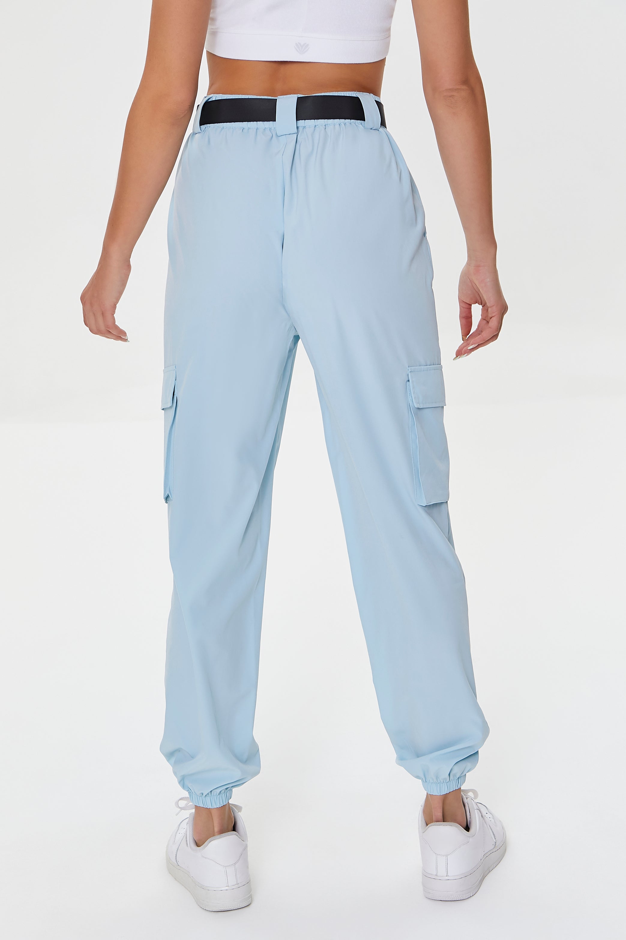 Lightblue Active Release-Buckle Belted Joggers 3