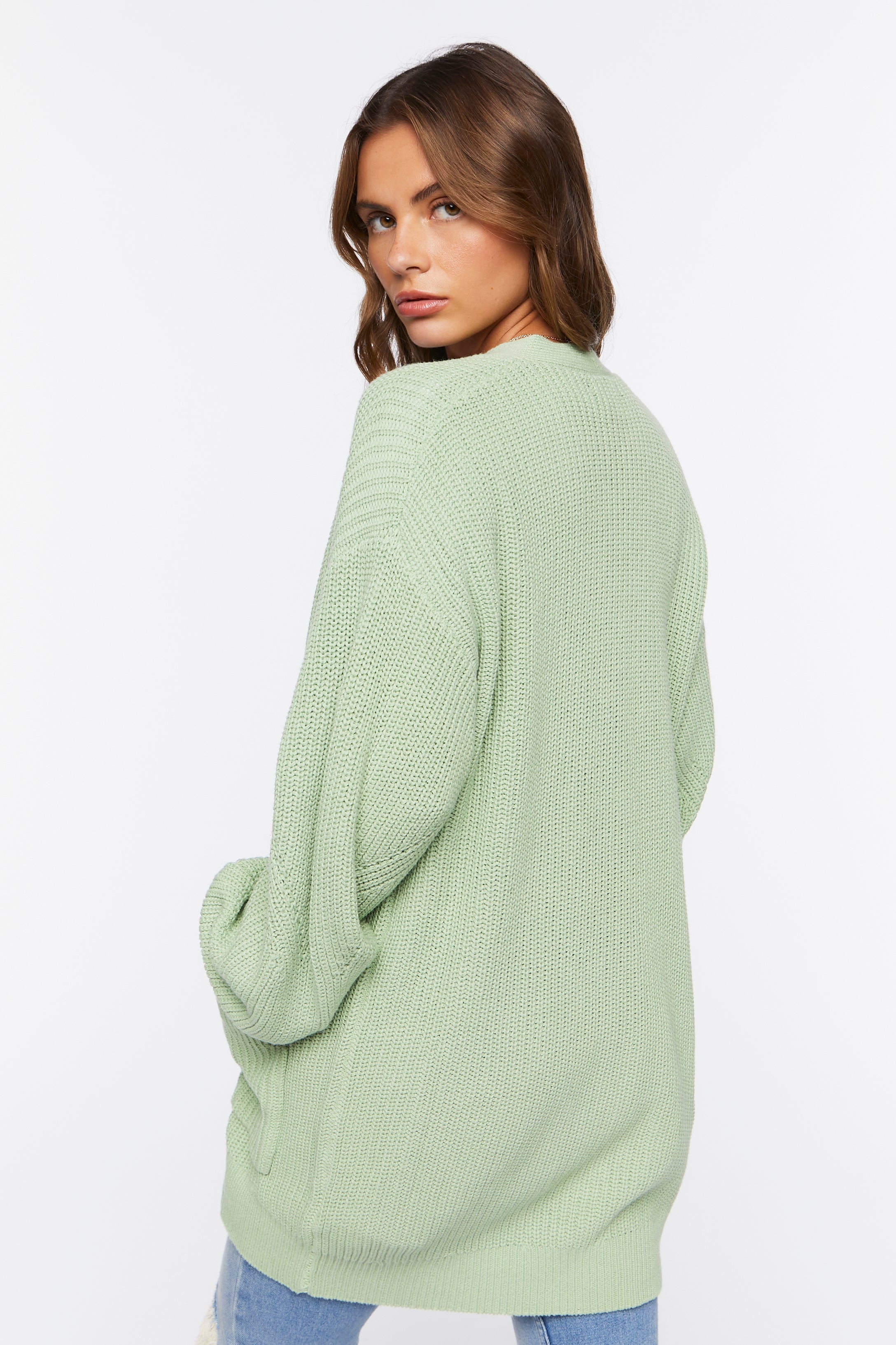 Sage Open-Front Cardigan Sweater 3