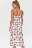 Whitemulti Floral Print Linen-Blend Midi Dress 2