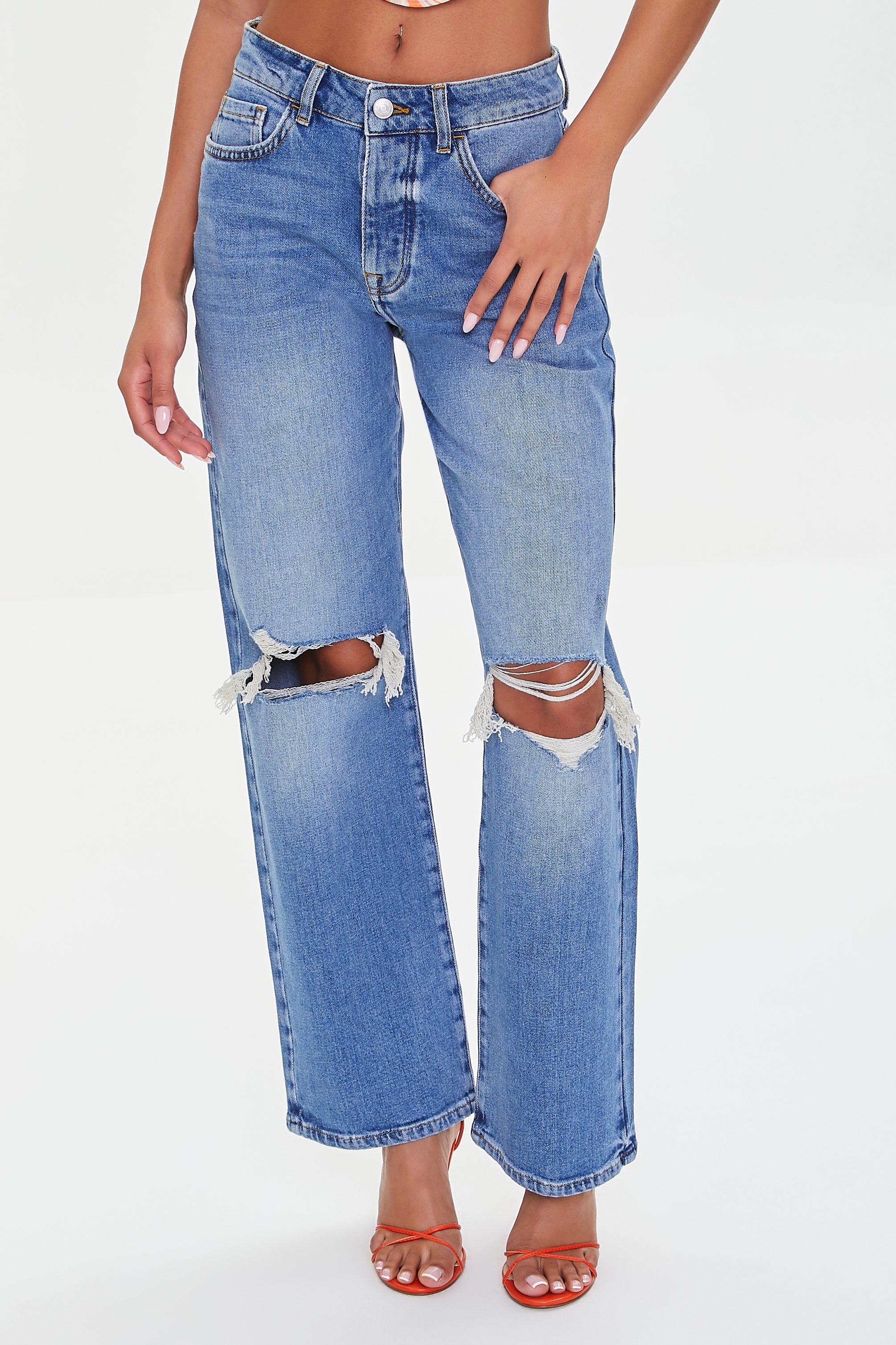 Mediumdenim High-Rise Straight-Leg Jeans 1