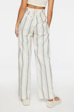 Creammulti Belted Striped Paperbag Pants 4