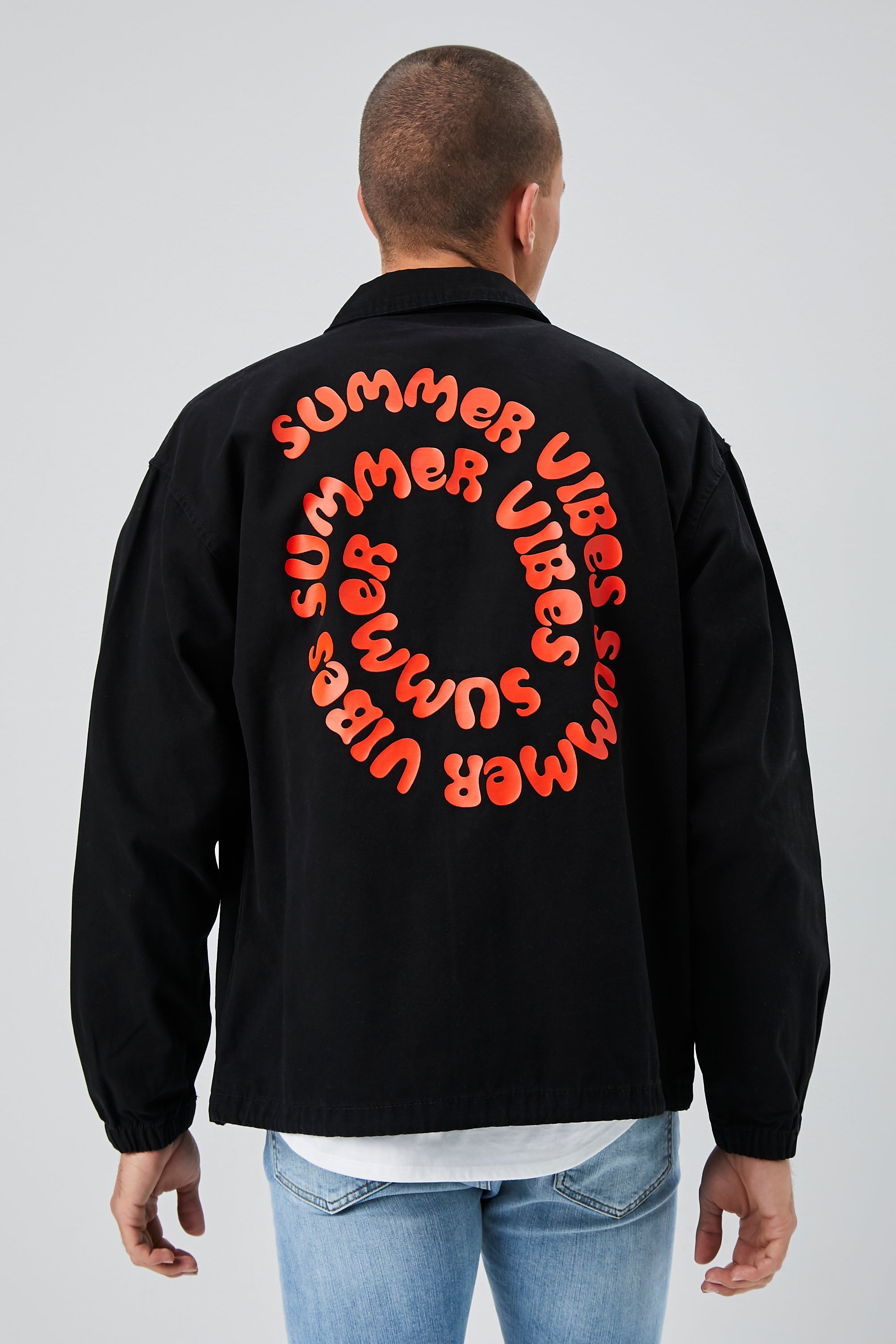 Blackred Summer Vibes Graphic Coach Jacket 3