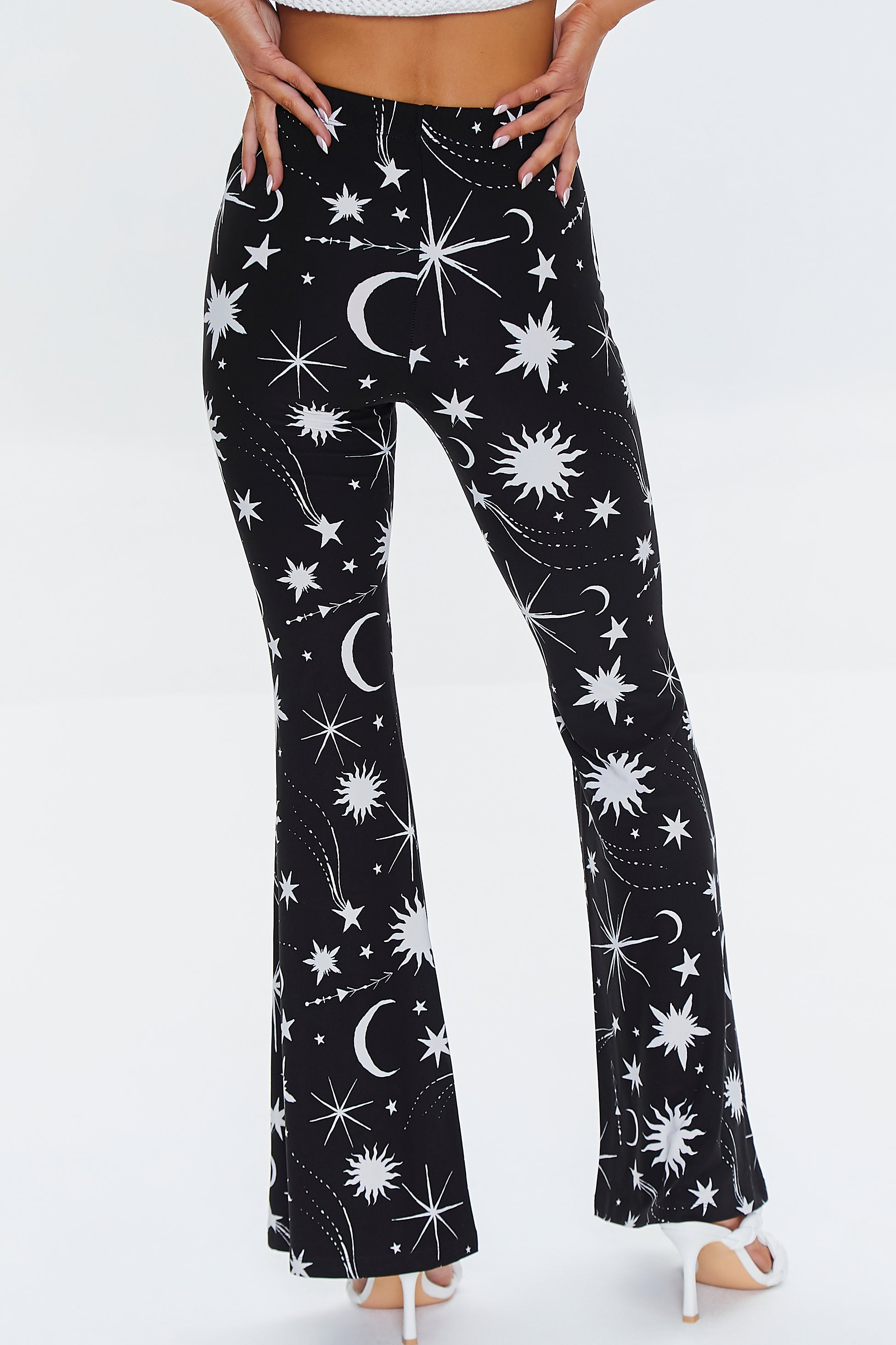 Blackwhite Celestial Print Flare Pants 3