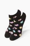 Blackmulti Floral Print Ankle Socks 