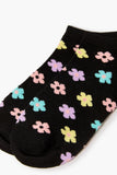 Blackmulti Floral Print Ankle Socks 2