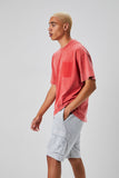Red Mineral Wash Crew Neck Tee 3
