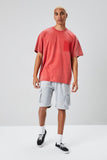 Red Mineral Wash Crew Neck Tee 5
