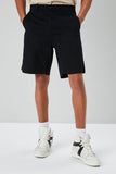Black Pocket Cotton-Blend Shorts 