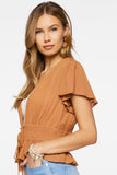 Maple Plunging Butterfly Sleeve Crop Top 1