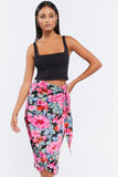 Blackpink Floral Midi Mock Wrap Skirt 1