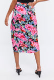 Blackpink Floral Midi Mock Wrap Skirt 4