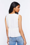 White Plunging Lace-Trim Top 4