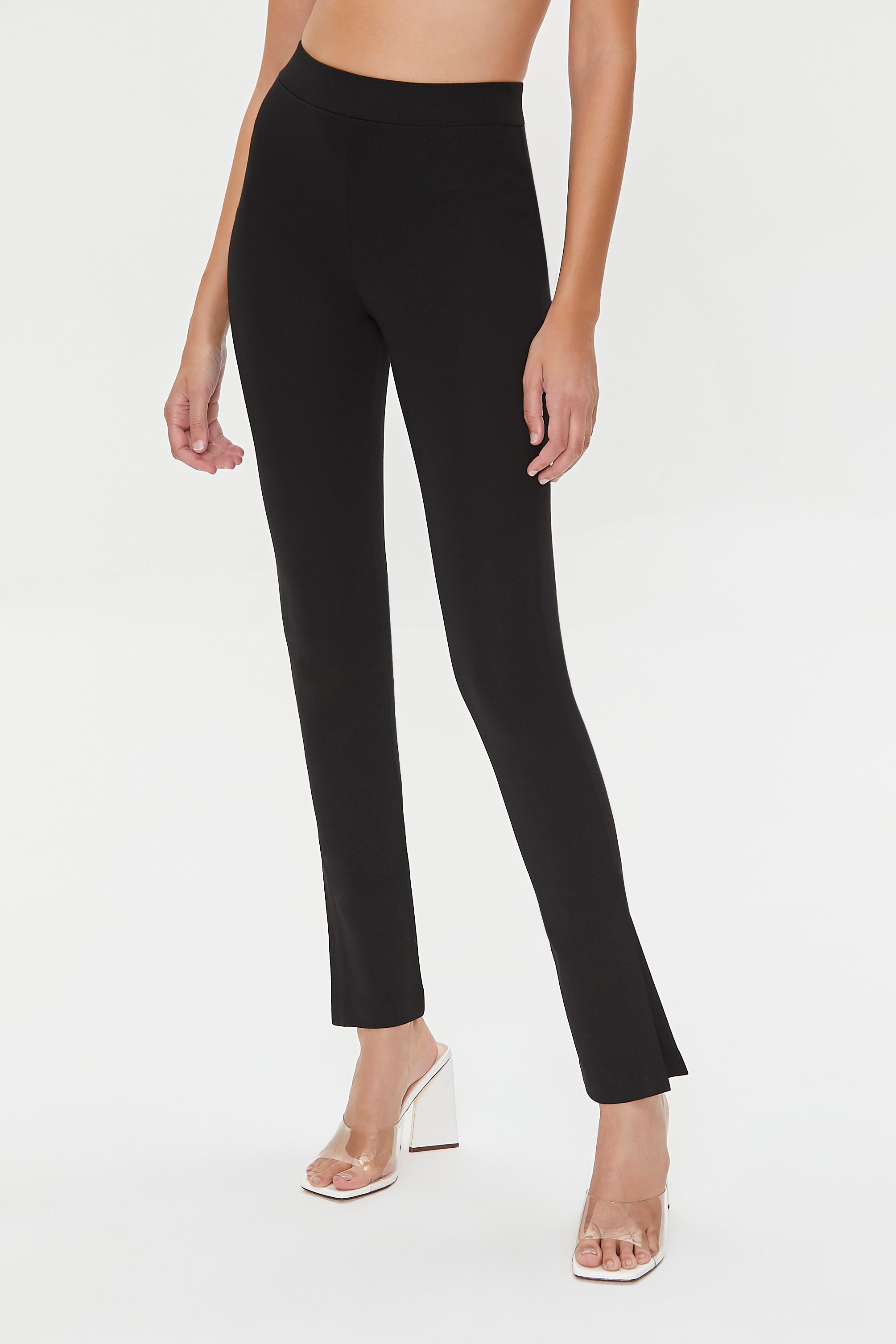 Black Split Slim-Fit Pants 2