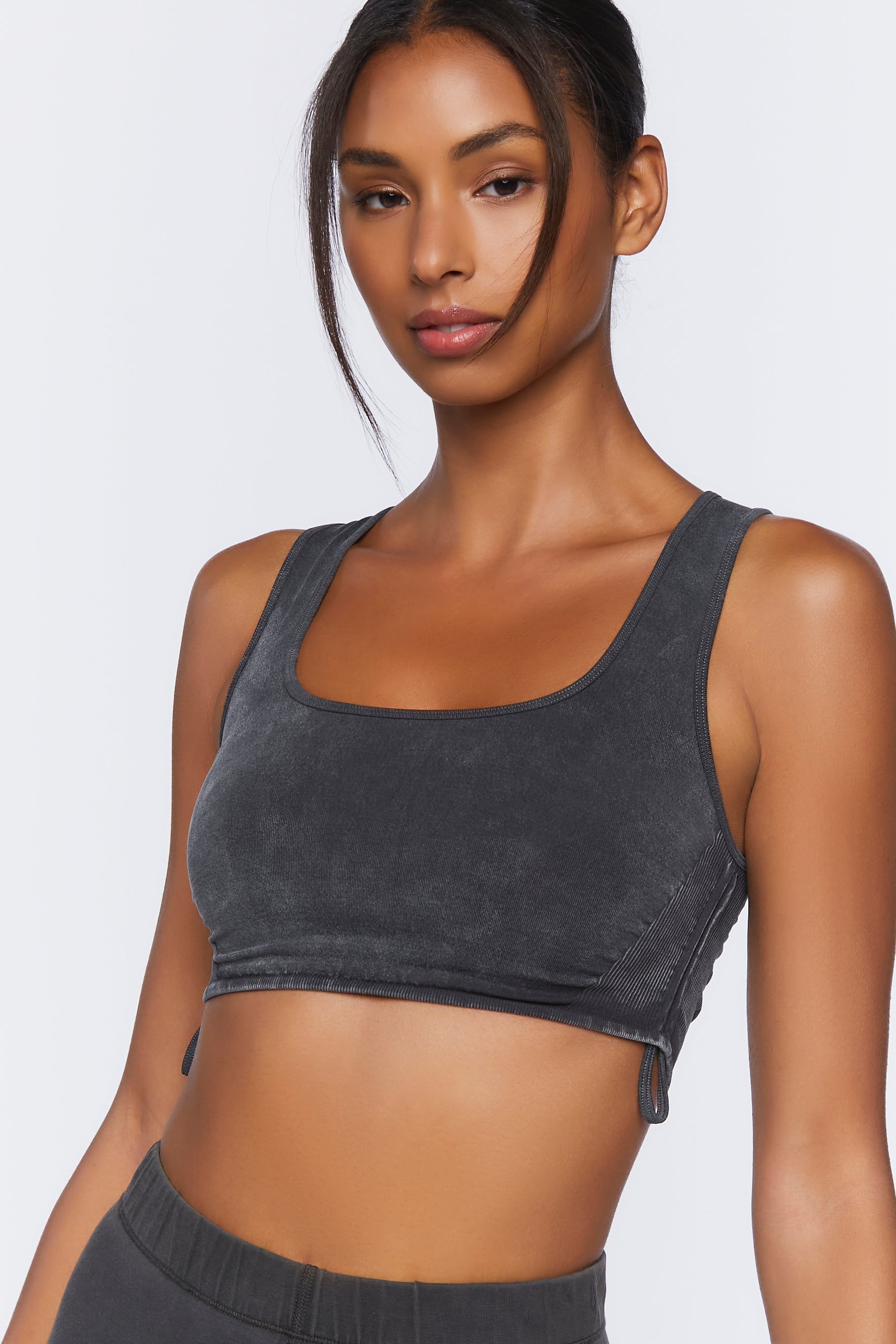 Charcoal Active Seamless Ribbed Crop Top 1