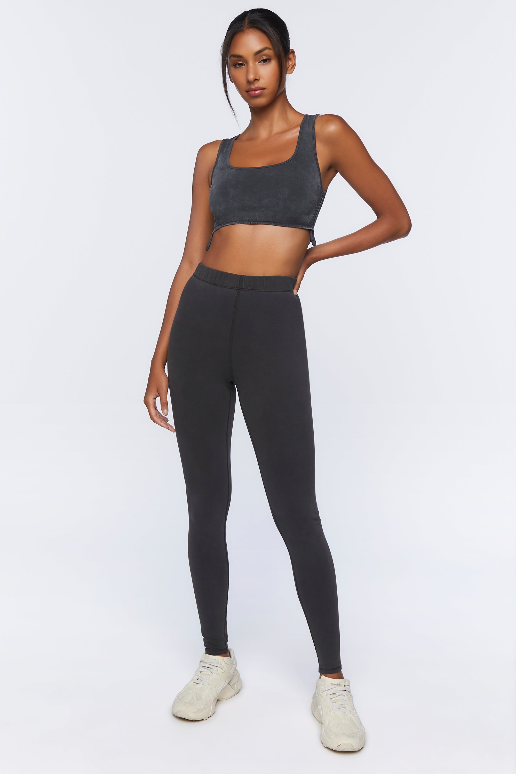 Charcoal Active Seamless Ribbed Crop Top 
