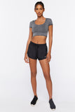 Charcoal Active Mineral Wash Ruched Crop Top 
