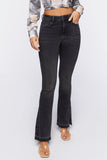 Washedblack Hemp 10% High-Rise Split Flare Jeans 6