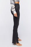 Washedblack Hemp 10% High-Rise Split Flare Jeans 3