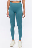 Teal Active Ribbed High-Rise Leggings 2