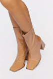 Nude Faux Patent Leather Booties 1
