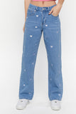 Light Denim Heart Embroidered 90s-Fit Jeans 6