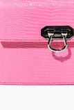 Pink Faux Croc Crossbody Bag 4