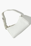 White Faux Leather Baguette Shoulder Bag 2